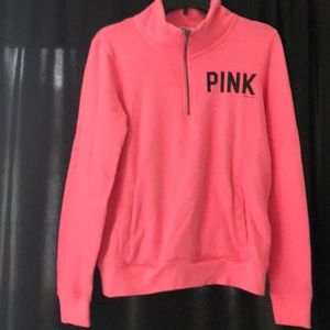 PINK quarter-zip pull over sweatshirt